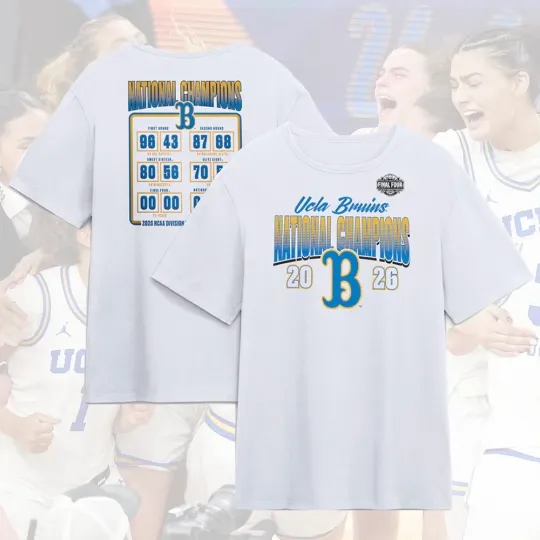 Discover UCLA Bruins Unisex 2026 Basketball National Champions Schedule T-Shirt