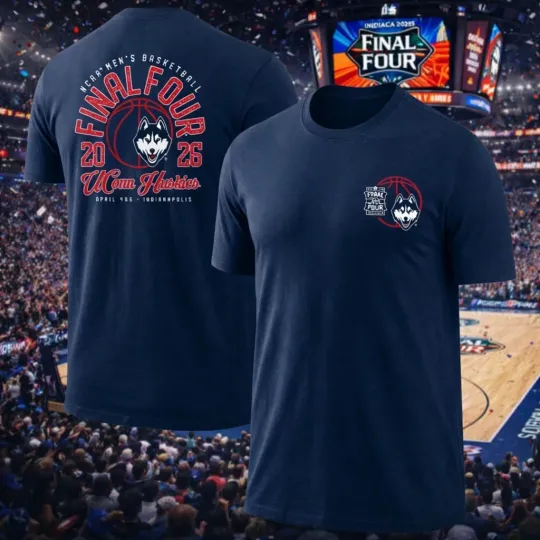 Discover Uconn Huskies 2026 Tournament Final Four navy color 2 side shirt reprint VK11222
