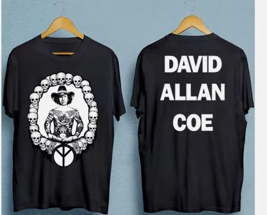 Discover David Allan Coe 2 sides black T-shirt