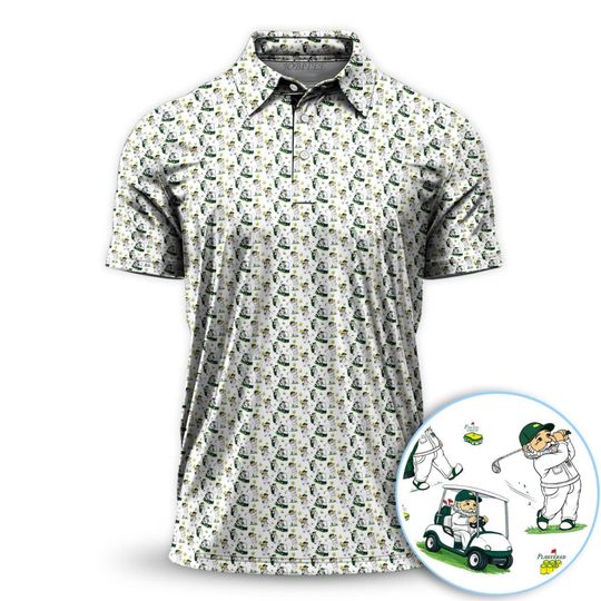 Discover Masters Inspired Golf Gnome Polo Shirt for Men, Augusta Style Golf Shirt