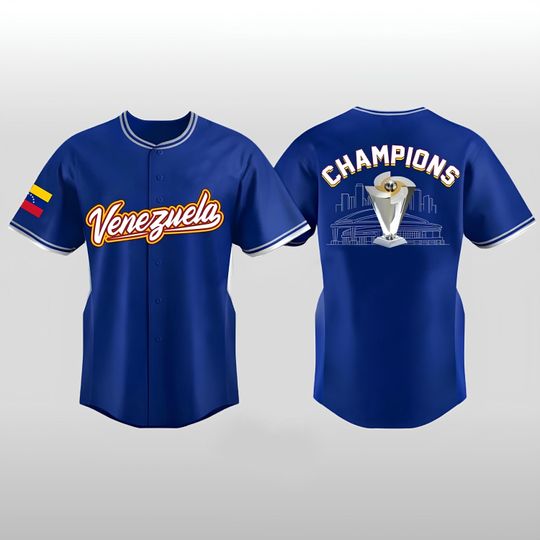 Discover Venezuela Champions Baseball Jersey, Vintage Style Latin Pride Fan Apparel