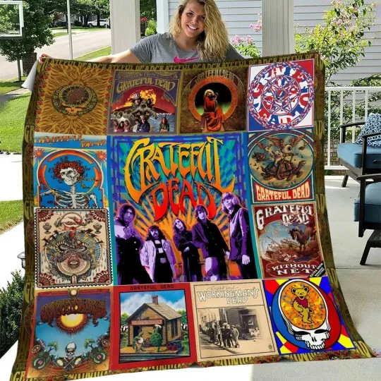 Discover Classic Jam Band Style Flannel Blanket Music Lover Cozy Throw Gift