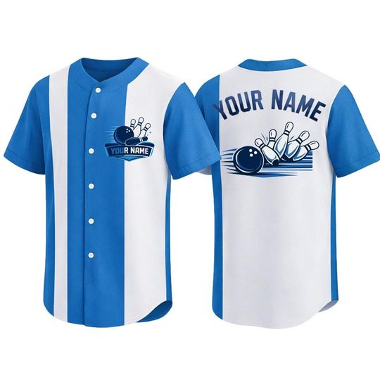 Discover Personalized Retro Bowling HawaiianJersey, Custom Name Baseball Jersey, Matching Bowling Team