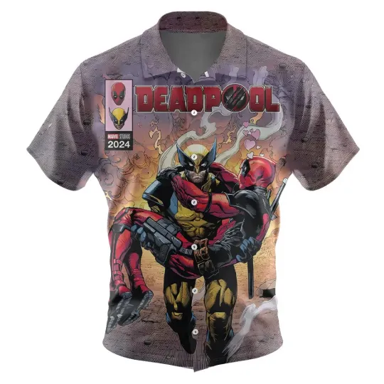 Deadpool And Wolverine SuperHero Unisex Shirt Marvels DC Comics Hawaiian Shirt