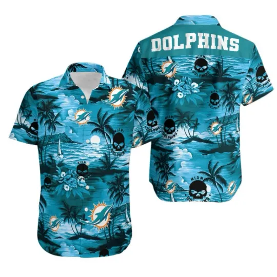 Discover Miami Dolphins Sunset Wave Hawaiian Shirt, Gift For football Fan