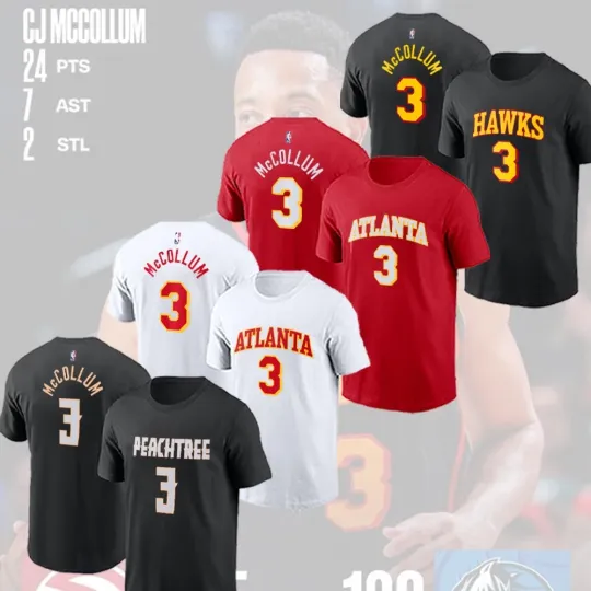 Discover CJ McCollum #3 Atlanta  Team 2026 Name and Number Gift For Fan