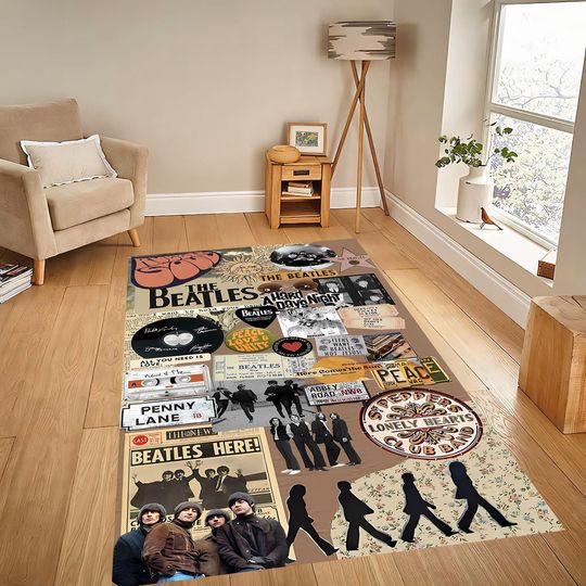 Discover The Beatles Rock Band Art Design Area Rug