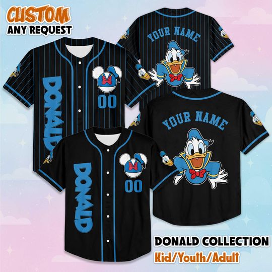 Discover Custom Donald Duck Baseball Jersey, Personalized Disney Daisy Duck Shirt, Disney Baseball Team Outfit, Birthday Gift
