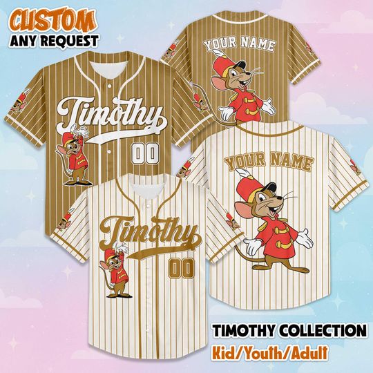 Discover Custom Timothy Q Mouse Baseball Jersey, Disney Dumbo Jersey, Personalized  Timothy Q Mouse Shirt, Family Matching Outfit