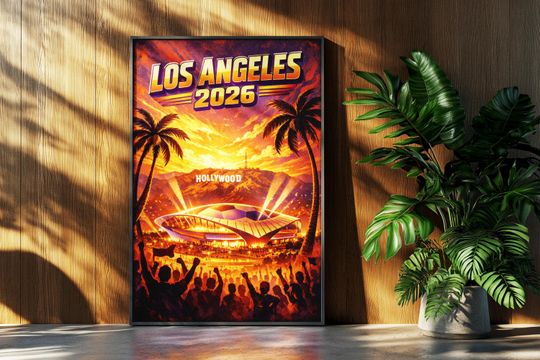 Discover Los Angeles 2026 World Cup Retro Soccer Poster