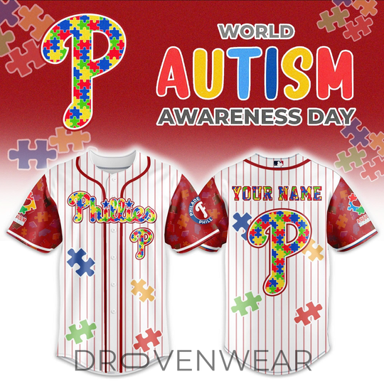 Philadelphia Phillies Autism Awareness 2026 Limited Edition Personalized Jersey