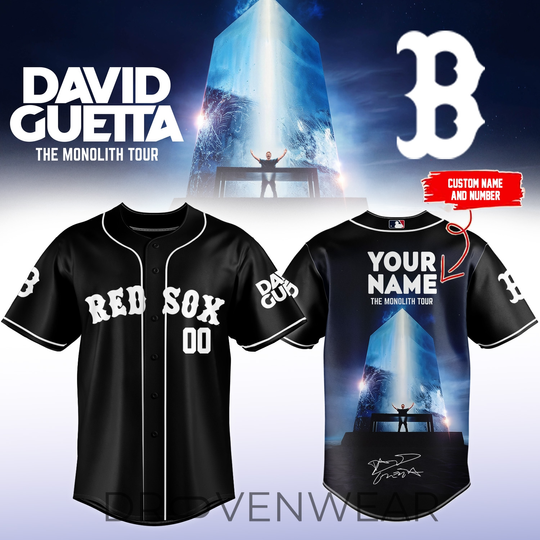 Boston Red Sox x David Guetta The Monolith Tour 2026 Personalized Baseball Jersey