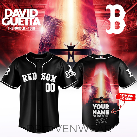 Boston Red Sox x David Guetta The Monolith Tour 2026 Custom Baseball Jersey