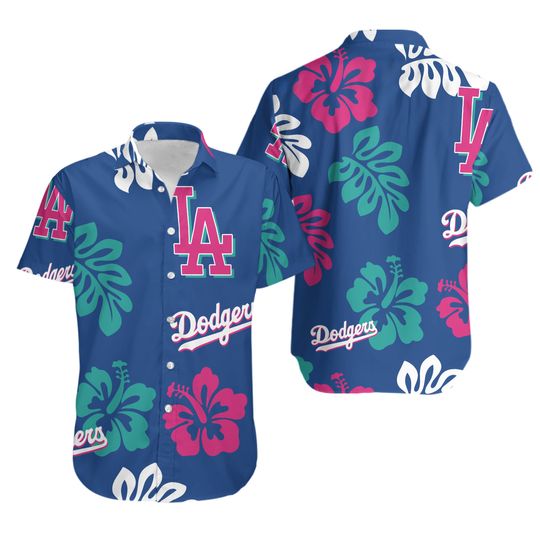 L A Baseball Hawaiian Shirt, Dodgers Hawaiian Shirt