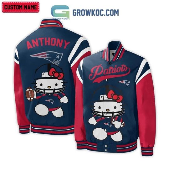 New England Patriots football Hello Kitty Personalized Baseball Jacket