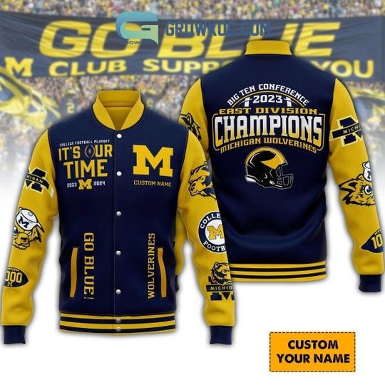 Discover Michigan Wolverines Big Ten Conference Fan Personalized Baseball Jacket