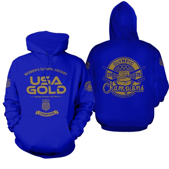 USA Women Hockey Gold Medal Milano Cortina 2026 Blue Hoodie Shirt