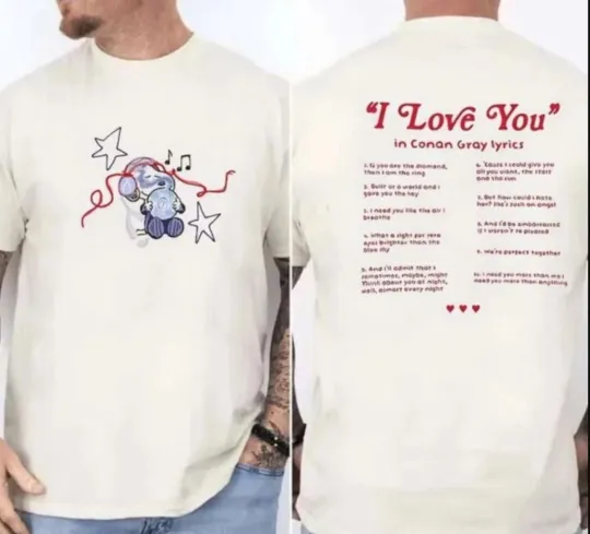 Conan Gray Wishbone World Tour 2026 Double Sided T-Shirt