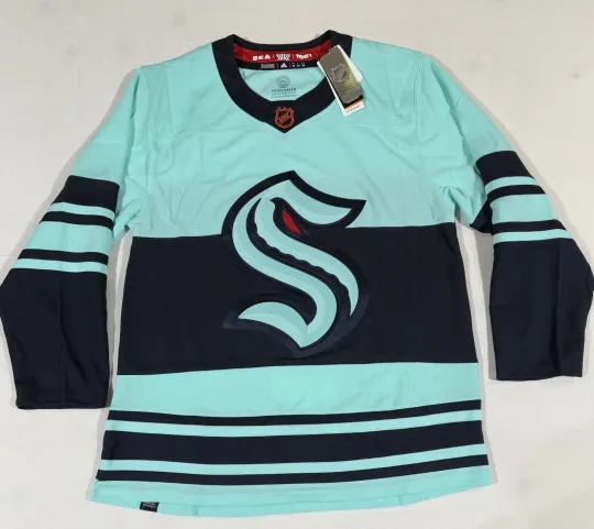 Discover Maillot de hockey blanc Adidas Seattle Kraken Reverse Retro 2.0 taille 54 neuf avec étiquette 190 $