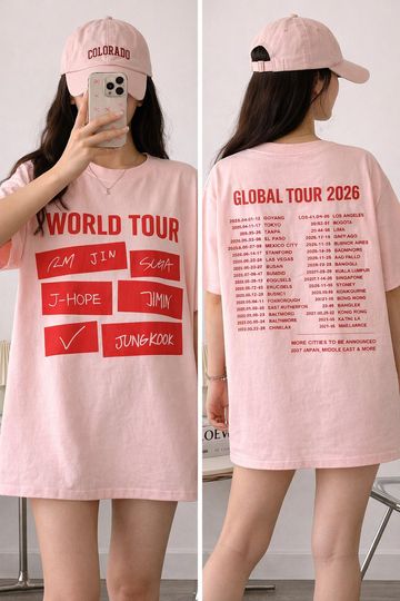 Discover Kpop Global Tour 2026 Graphic Tee, Streetwear Concert Merch, Unisex Fan Style