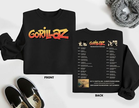 Gorillaz US Tour 2026 Sweatshirt Gorillaz The Mountain Tour United State Sweatshirt