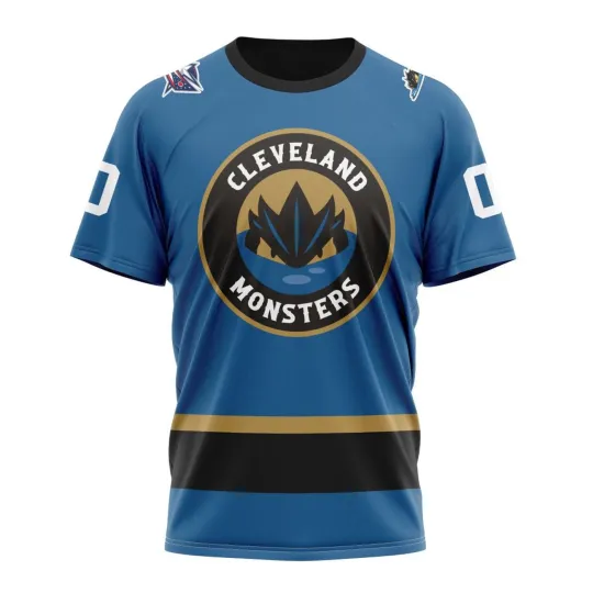Discover Cleveland Monsters Personalized 2025/26 Blue Design 3D Hockey Fans