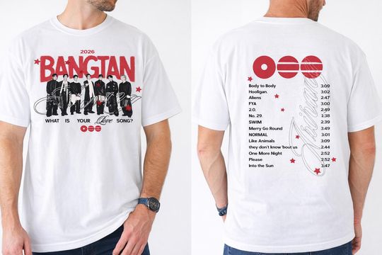 Discover Bangtan 2026 Arirang Tracklist Shirt, BTS Album Full Songs Concert Tee, Merch Gift for Kpop Fan