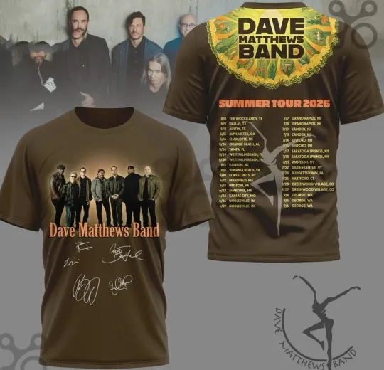 Discover Dave Matthews Band Summer Tour 2026 3D T-shirt