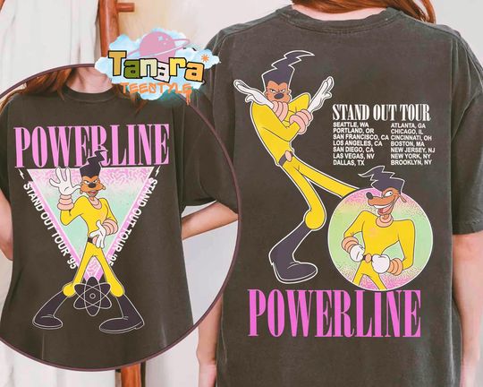 Discover Retro 90s Disney A Goofy Movie Powerline Stand Out Tee, Crop Top, Two Sided Design, Magic Kingdom Birthday 2026 Gift, Disneyland Shirt