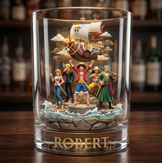Discover Straw Hat Pirates Thousand Sunny Diorama Whiskey Glass