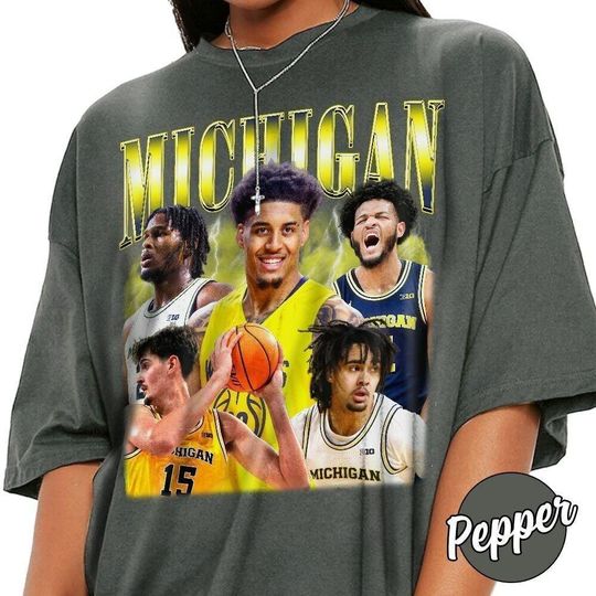 Discover Michigan Basketball Vintage Shirt, Yaxel Lendeborg Morez Johnson Jr. Shirt, Game Day Retro 90s Shirt