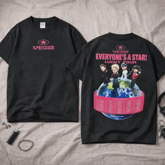 Discover 5 SECONDS OF SUMMER Everyone's A Star World Tour 2026 T-shirt
