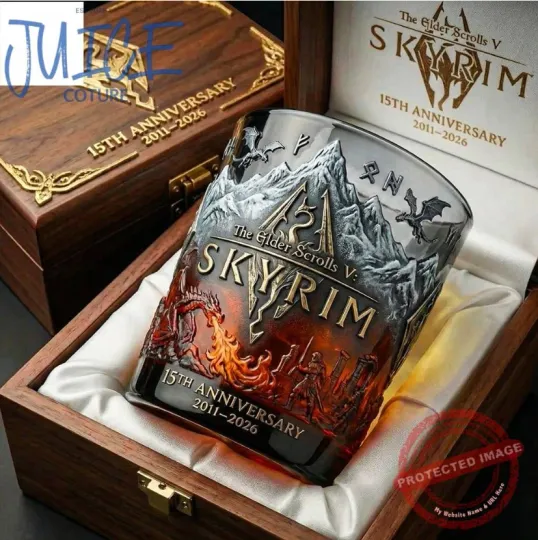 Discover The Elder Scrolls V: Skyrim 15th Anniversary 2011-2026 Whiskey Glass