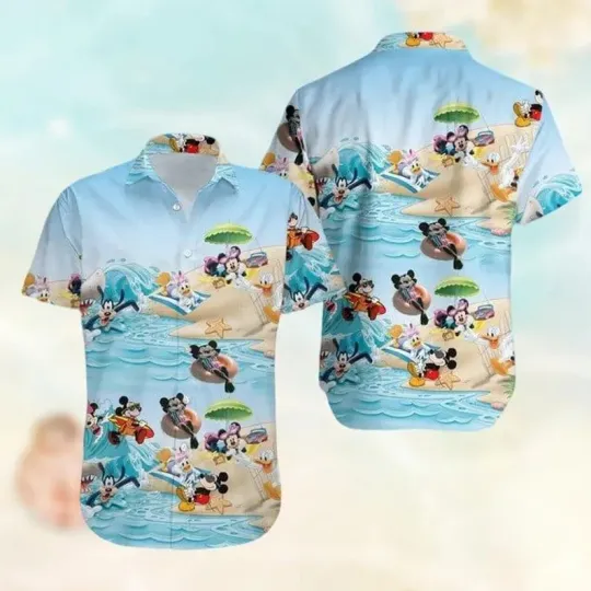 Discover Disney Mickey Mouse Characters Beach Summer Trip Family Vacation Hawaiian Shirt
