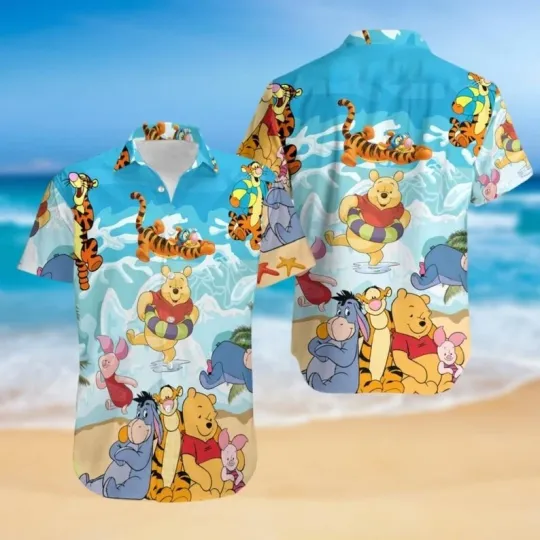 Discover Disney Winnie The Pooh And Friends Beach Party Summer Aloha Hawaiian Shirt