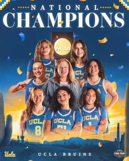 UCLA Bruins Women’s Basketball Champions 2026 NCAA National Championship Poster