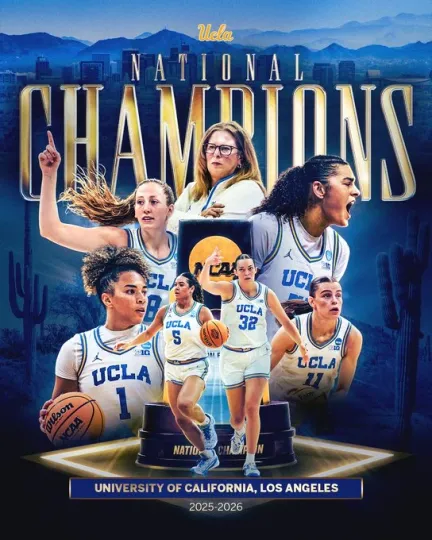 UCLA Bruins Women’s Basketball NCAA Tournament Champions 2026 Poster