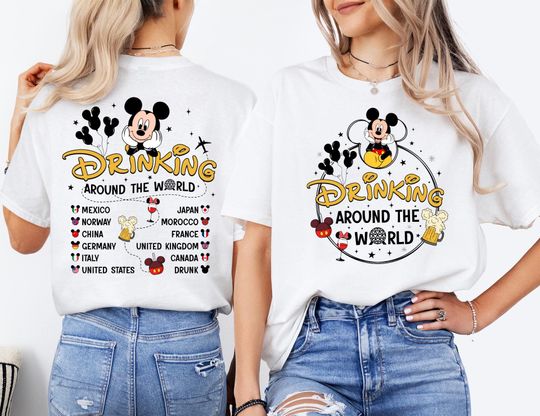 Discover Mickey and Minnie Drinking Shirt, Disney Epcot World Tour Tee, Mouse Drink Beer Sweatshirt, Minnie Wine T-Shirt, Disneyland Trip Tee