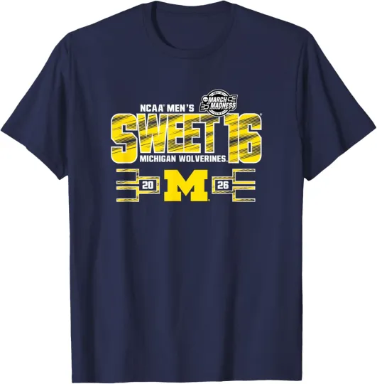 Discover Michigan Wolverines Sweet 16 2026 Men's March Madness T-Shirt
