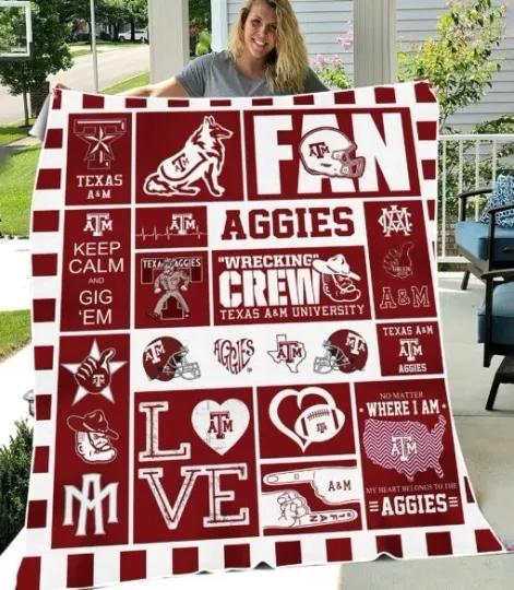 Discover Maroon White College Spirit Flannel Blanket Fan Gift Throw