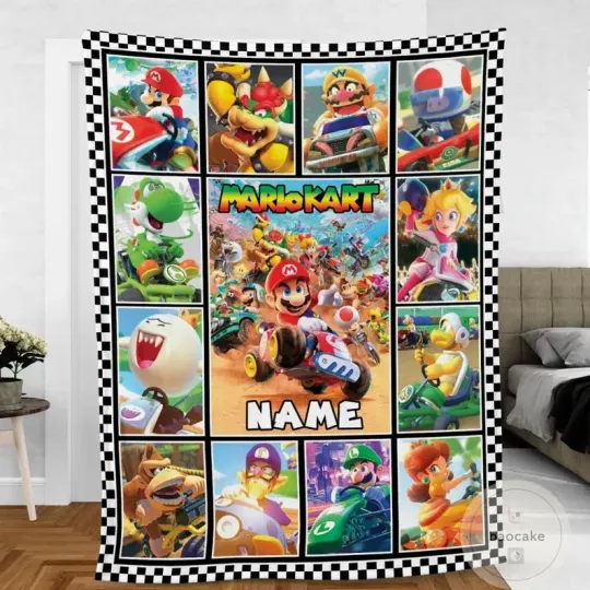 Discover Personalized Cartoon Plumber Adventure Flannel Blanket Soft Throw Gift