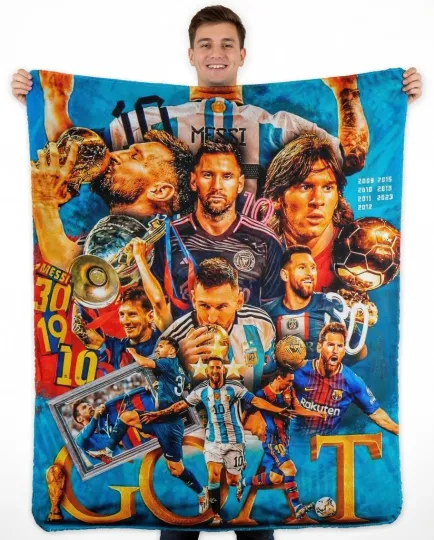 Discover World Champion Soccer Style Striped Flag Flannel Blanket Cozy Throw