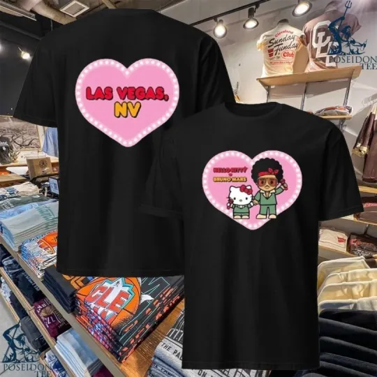 Hello Kitty Bruno Mars Las Vegas 2026 Fan Gifts Unisex T-shirt