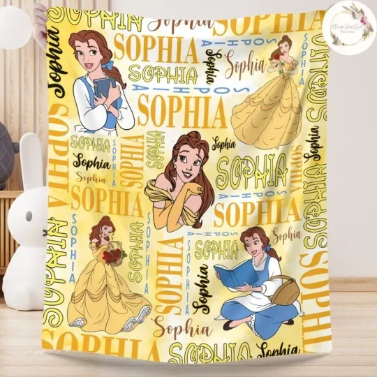 Discover Rose Princess Love Tale Custom Name Baby Flannel Blanket Gift