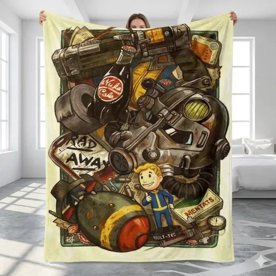 Discover Post-Apocalyptic Wasteland Survival Flannel Blanket Gift
