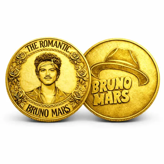 Discover Bruno Mars The Romantic Tour 2026 Gold/Silver Coins