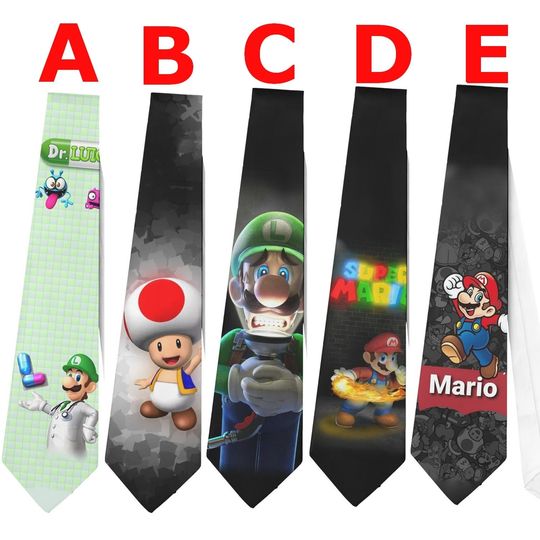 Discover Necktie Mario Yoshi Luigi Toad Doctor Dr Christmas Halloween Cosplay