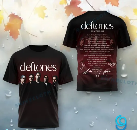 Discover Collection Deftone EU UK Tour 2026 3D AOP T Shirt All Size S-5XL BB940