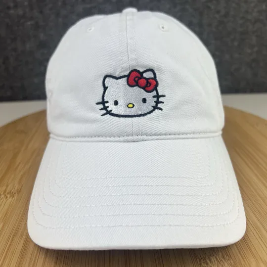 Discover Hello Kitty Sanrio Embroidered Cap White