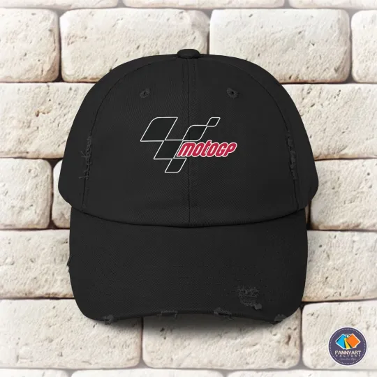 MotoGP Logo Unisex Embroidered Distressed Cap